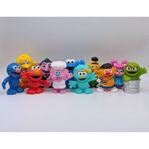 Lot 11 Sesame Street Workshop 3” Figures Hasbro Big Bird Elmo Cookie Abby Grover